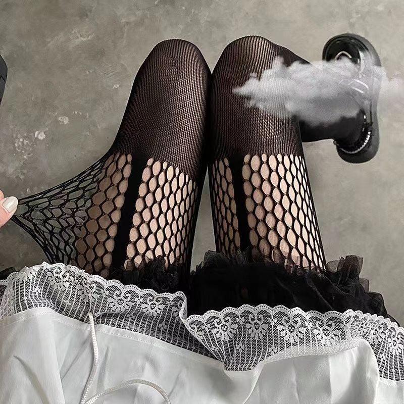 White Stocking With Lace Garter,lingerie Stockings,gothic Socks -   Norway