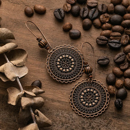 Ethnic Round Drop Earrings