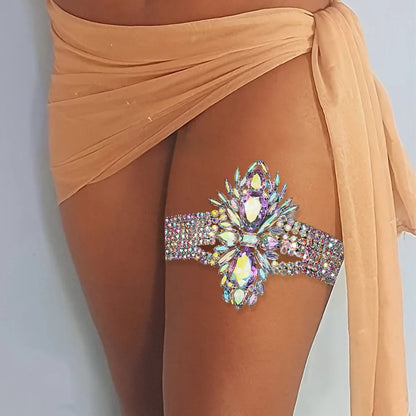 Rhinestone Crystal Elastic Thigh Chain