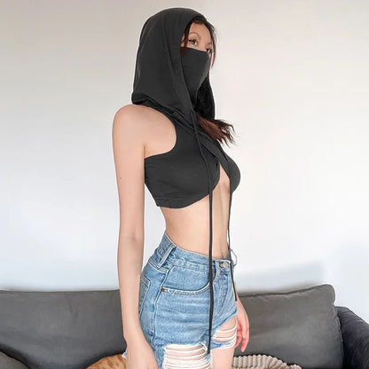 Slim Hooded Crop Top