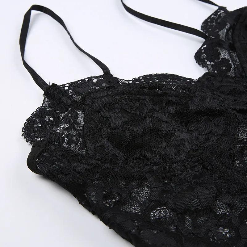 Gothic Butterfly Lace Crop Top Tops - The Burner Shop