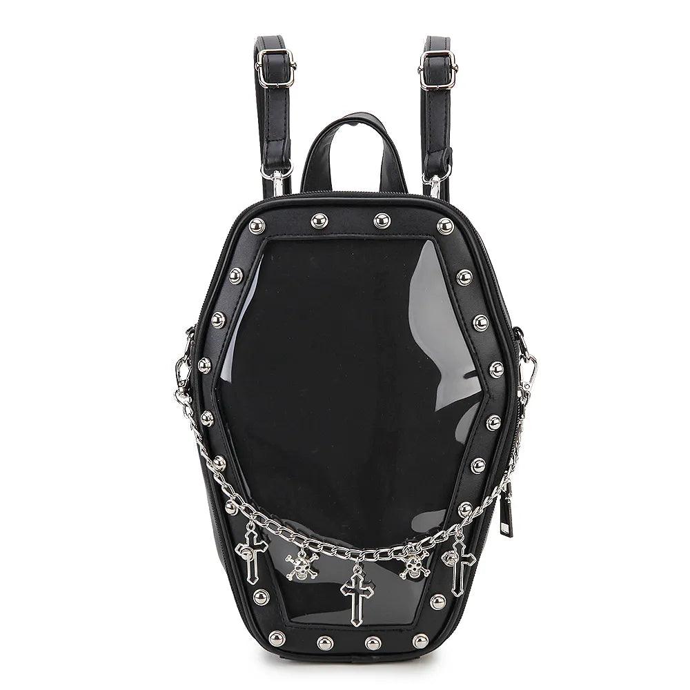 Gothic Casket with Bat Wings Backpack Backpacks - The Burner Shop