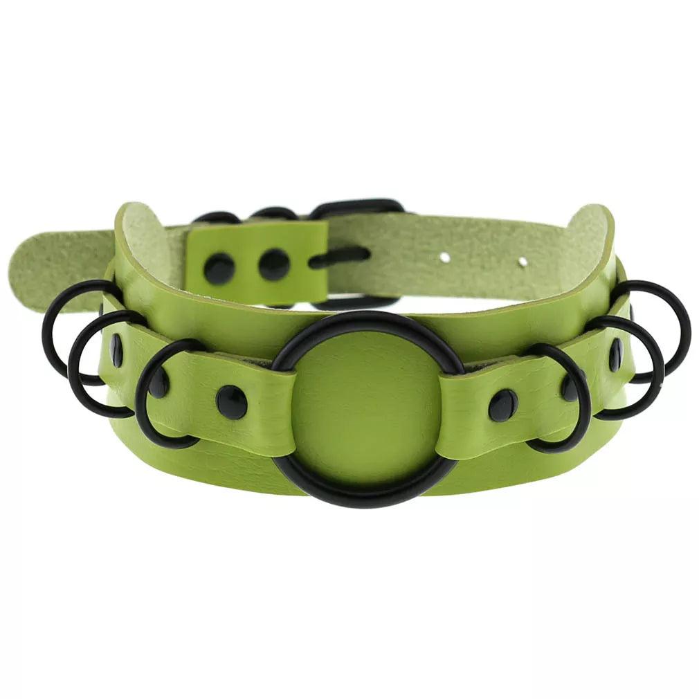 Gothic Leather Chokers - Green Set Choker - The Burner Shop