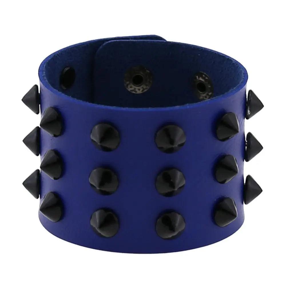 Gothic Spike Rivets Leather Wristband Bracelets - The Burner Shop