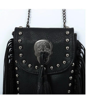 Square Shoulder Bag with Tassels Bags - The Burner Shop