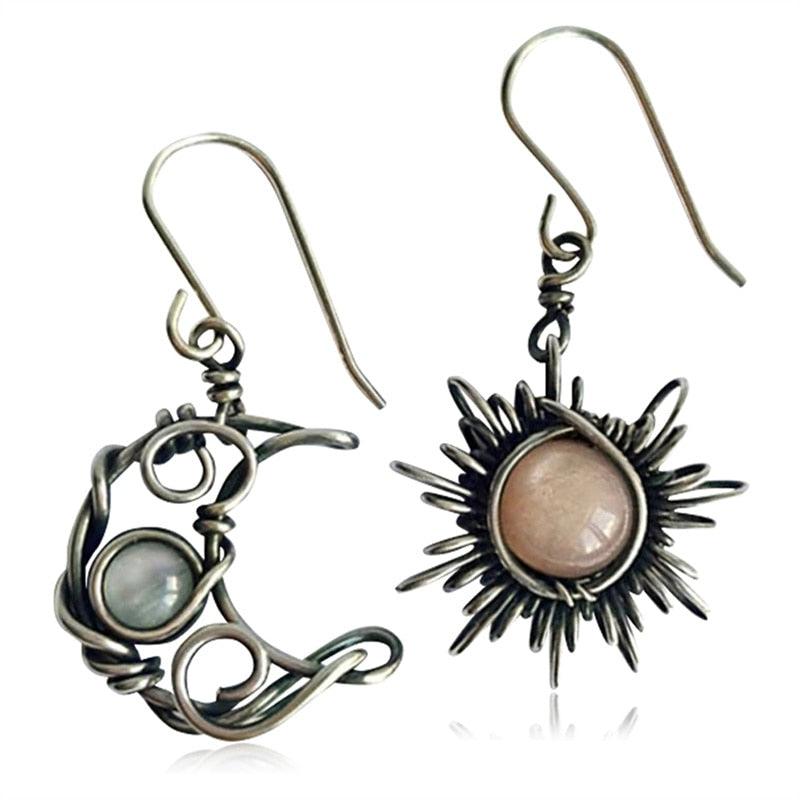 Bohemia Sun And Moon Earrings Earrings - The Burner Shop