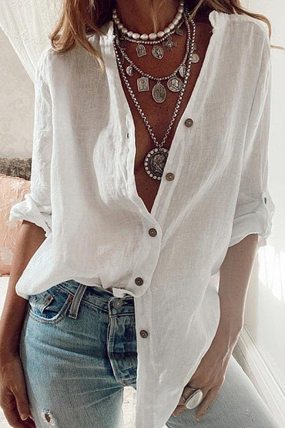 Boho Chic Cotton Loose Shirt Shirts - The Burner Shop