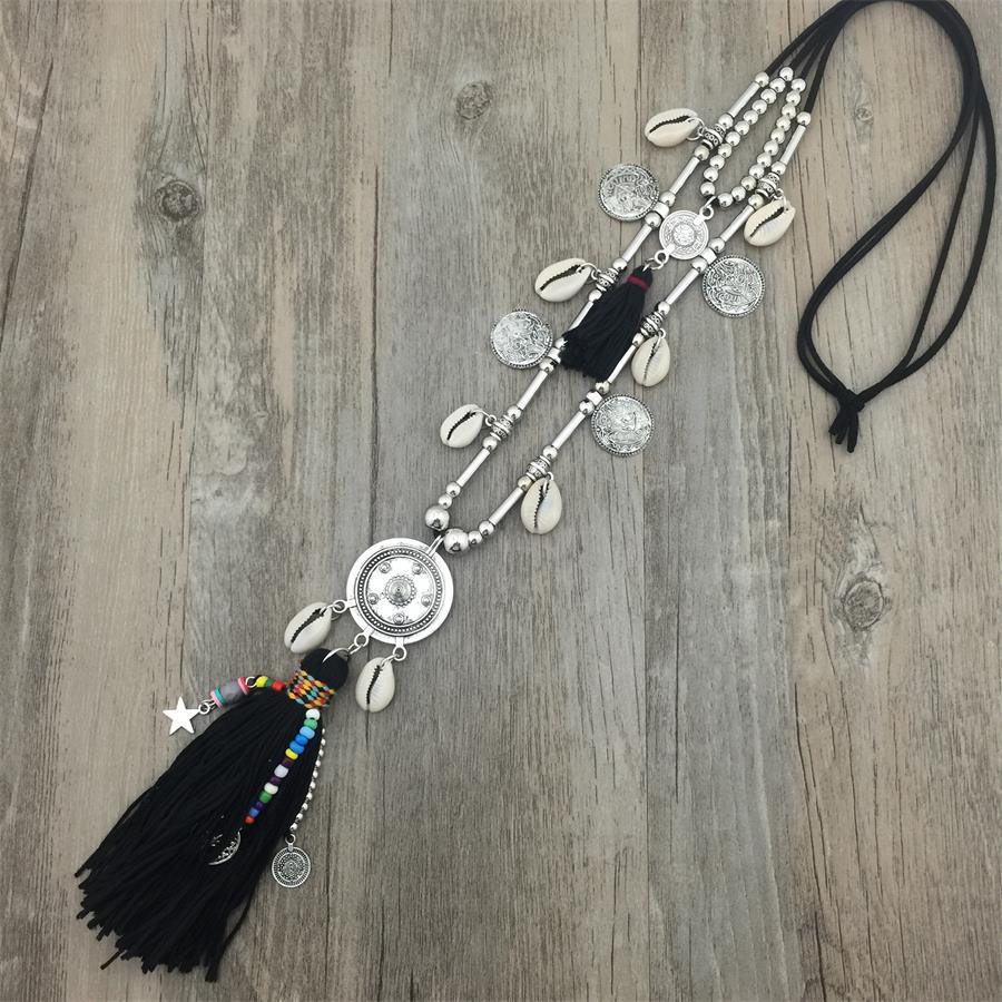 Layered Silver Necklace - Boho Charm Necklaces – Boho Beach Hut