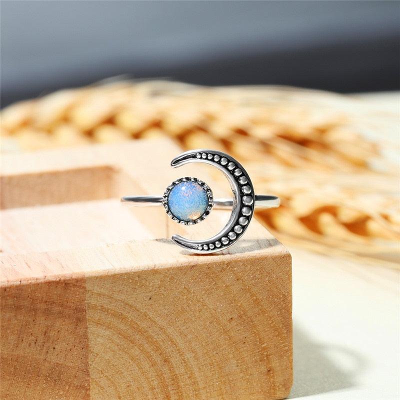 Boho Moonstone Vintage Ring rings - The Burner Shop