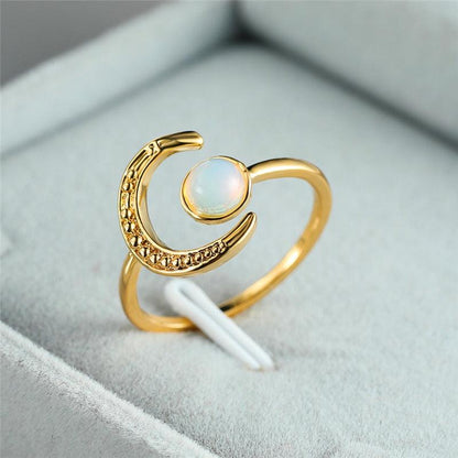 Boho Moonstone Vintage Ring rings - The Burner Shop