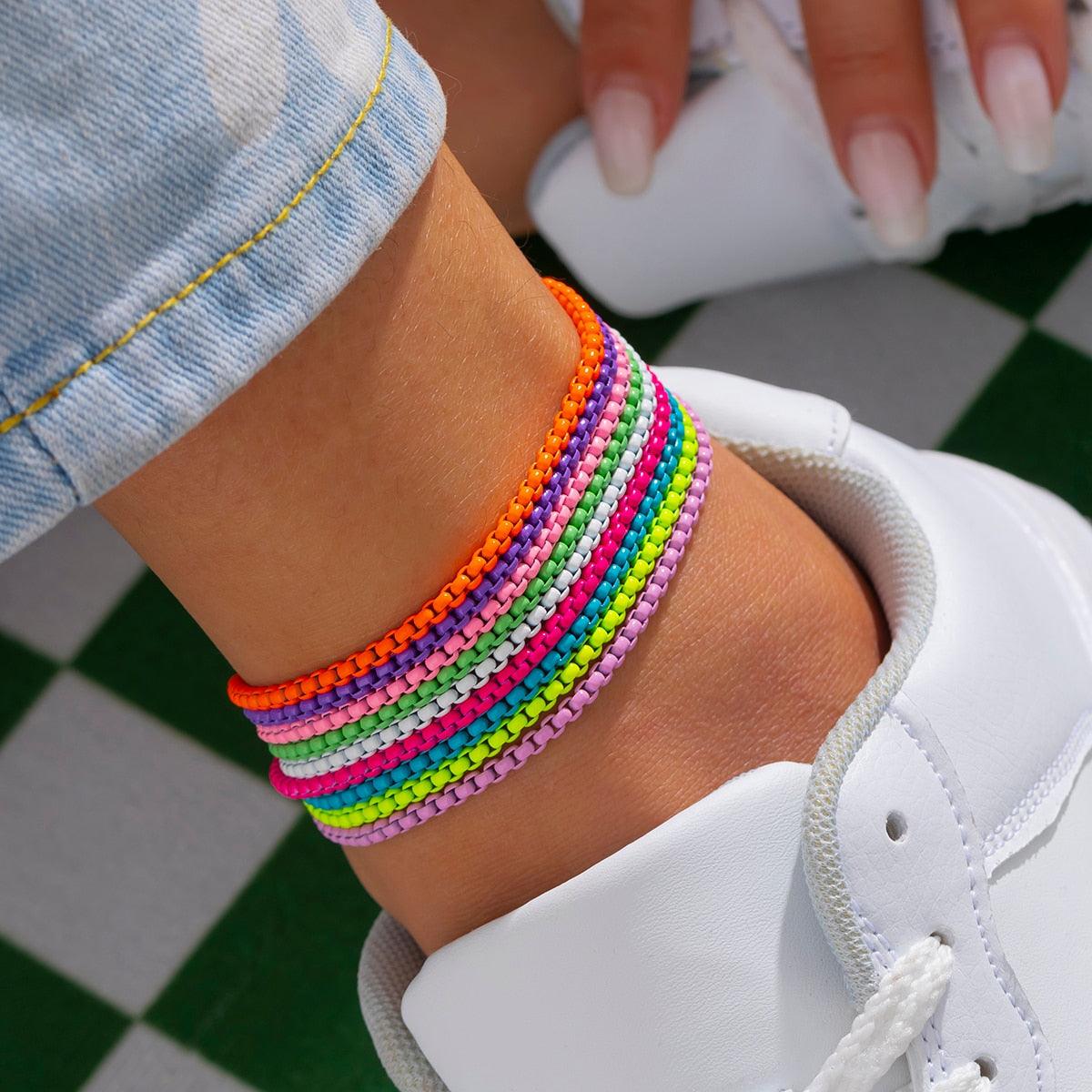 Amazon.com: Yheakne Boho Layered Rhinestone Ankle Bracelet Silver Dangle  Crystal Anklet Bracelets Cz Tassel Anklets Glitter Tennis Foot Chain  Jewelry for Women and Girls Summer Gifts : Clothing, Shoes & Jewelry