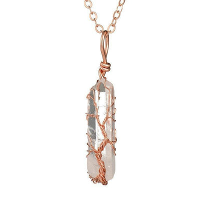 Copper Wire with Natural Stone Pendants Necklaces - The Burner Shop