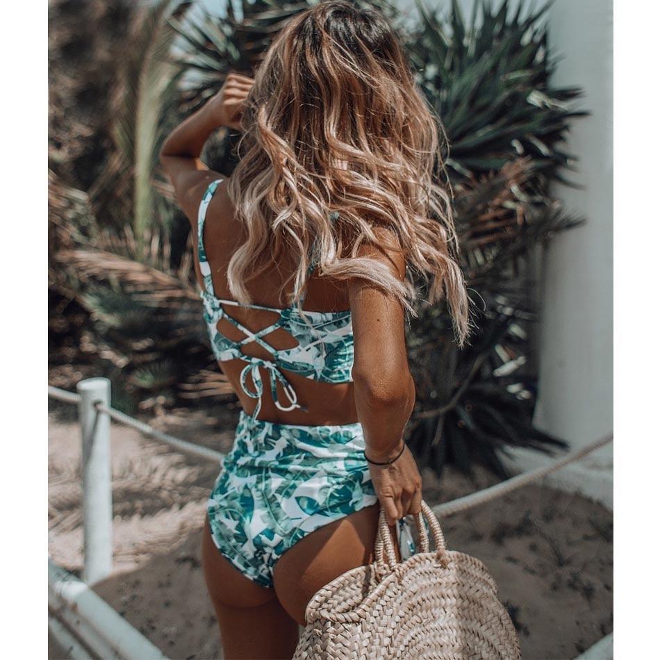 Floral Boho High Waist Bikini Set Swimwear - The Burner Shop