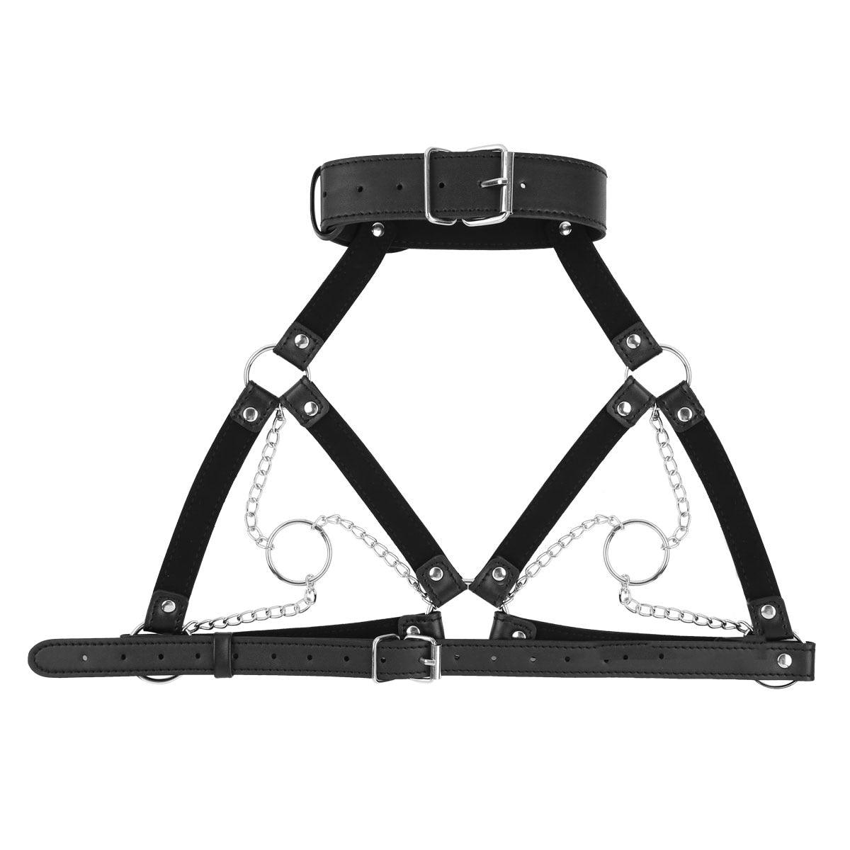 Gothic Leather Body Harness with Metal Chain – The Burner Shop