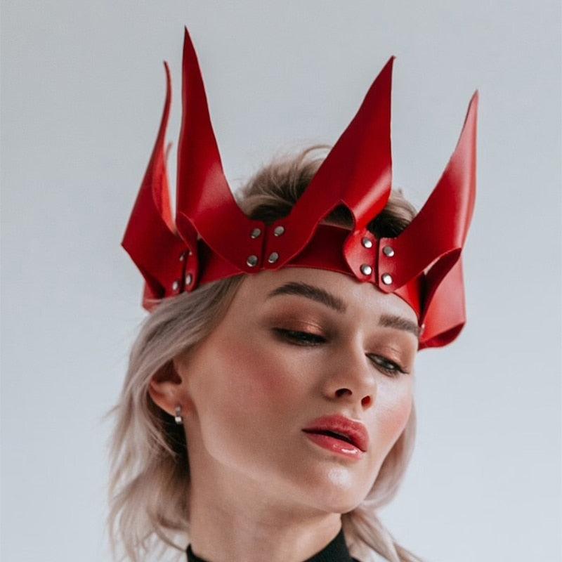 Leather Steampunk Crown Headpiece - The Burner Shop