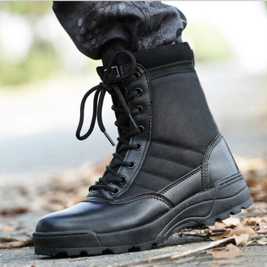 Men Outdoor Leather Military Boots – The Burner Shop