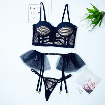 Mesh Ruffle Lingerie Set Bras - The Burner Shop