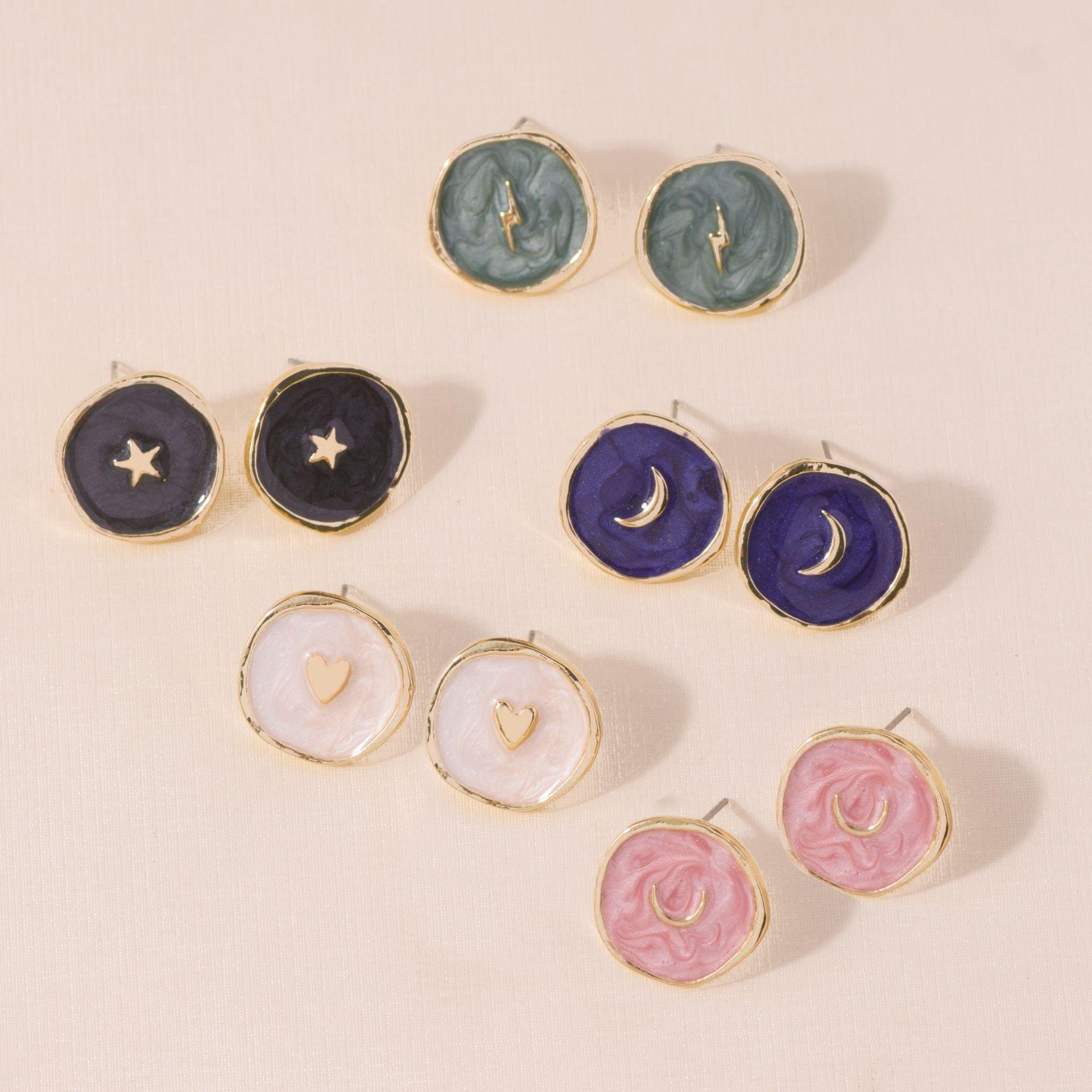 Moon Star Earrings, Rings & Necklace Earrings - The Burner Shop