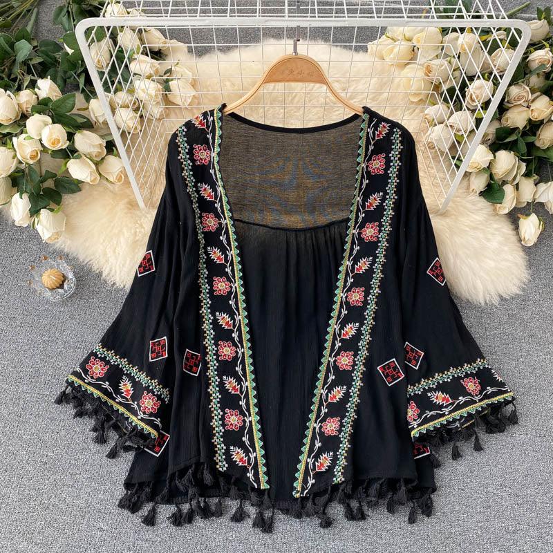 Tassel Chiffon Cardigan Cardigans - The Burner Shop