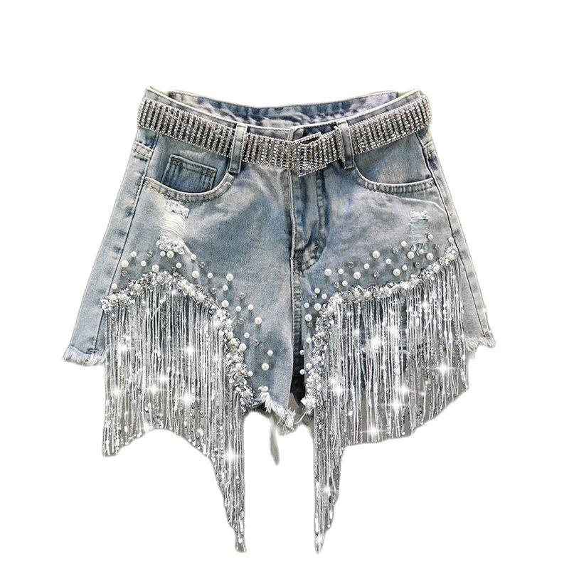 Tassel Denim Shorts Shorts - The Burner Shop